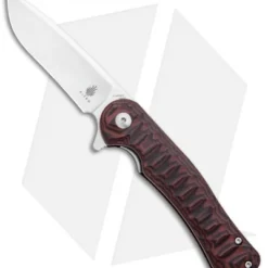 Kizer Vanguard Dukes Liner Lock Flipper Knife Black/Red G-10 (3" Satin) V3466N2