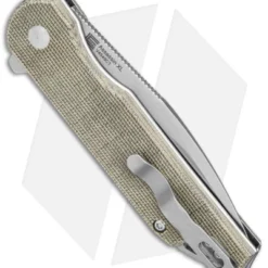 Kizer Vanguard Elstner Assassin XL Button Lock Knife Green Micarta (3.4" Satin) 4 Kizer Vanguard Elstner Assassin XL Button Lock Knife Green Micarta (3.4" Satin) -Blade HQ Store Kizer Vanguard Elstner Assassin XL Button Lock Green Micarta Satin BHQ 169650 jr side