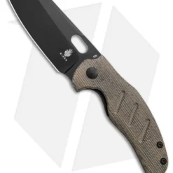 Kizer Vanguard Mini Sheepdog Thumb Hole Knife Green Micarta (2.6" Black 10V)