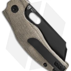 Kizer Vanguard Mini Sheepdog Thumb Hole Knife Green Micarta (2.6" Black 10V) -Blade HQ Store Kizer Vanguard Mini Sheepdog thumb Hole Knife Green Micarta 2in 6cm Black BHQ 121900 td side