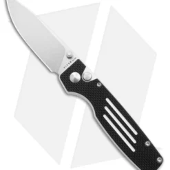 Kizer Vanguard Original Button Lock Knife Black/White G-10 (3" Satin 154CM)