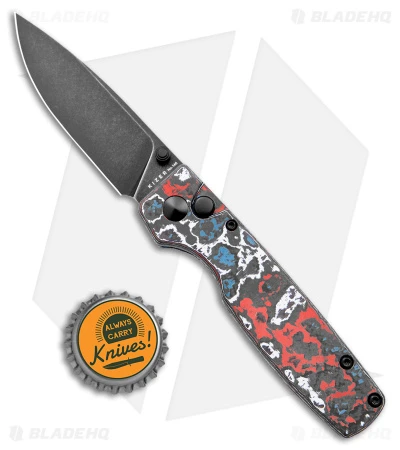 Kizer Vanguard Original Button Lock Knife FatCarbon (3" Black ELMAX) Kizer Vanguard Original Button Lock Knife FatCarbon (3" Black ELMAX) -Blade HQ Store Kizer Vanguard Original Button Lock Blue Red White Fat Carbon Black SW BHQ 175938 jr bottlecap