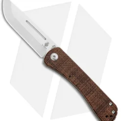 Kizer Vanguard Rolf Helbig Pinch Folder Brown Micarta (3" Satin) V3009N2