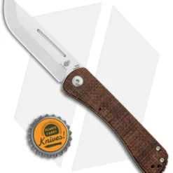 Kizer Vanguard Rolf Helbig Pinch Folder Smooth Brown Micarta (3" Satin) V3009N3 -Blade HQ Store Kizer Vanguard Rolf Helbig Pinch Folder Brown Micarta Satin V3009N2 BHQ 100721 jr bottlecap