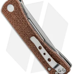 Kizer Vanguard Rolf Helbig Pinch Folder Smooth Brown Micarta (3" Satin) V3009N3 -Blade HQ Store Kizer Vanguard Rolf Helbig Pinch Folder Brown Micarta Satin V3009N2 BHQ 100721 jr side