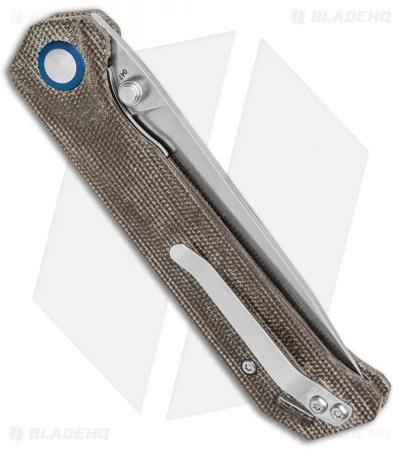 Kizer Azo Vanguard Series Begleiter Knife Green Micarta (3.5" Stonewash BD1N) Kizer Azo Vanguard Series Begleiter Knife Green Micarta (3.5" Stonewash BD1N) -Blade HQ Store Kizer Vanguard Series Begleiter Green Micarta SW BHQ 117235 jr side