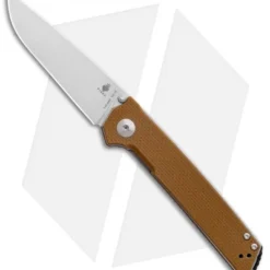 Kizer Vanguard Series Domin Liner Lock Knife Brown G-10 (3.5" Stonewash) V4516A4