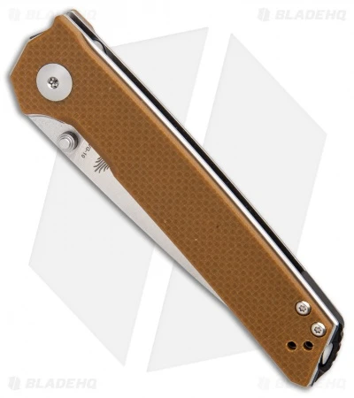 Kizer Vanguard Series Domin Liner Lock Knife Brown G-10 (3.5" Stonewash) V4516A4 Kizer Vanguard Series Domin Liner Lock Knife Brown G-10 (3.5" Stonewash) V4516A4 -Blade HQ Store Kizer Vanguard Series Domin Brown G10 SW BHQ 84645 er spine