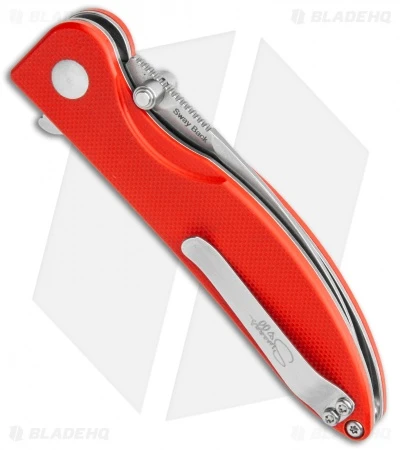 Kizer Vanguard Swaggs Swayback Button Lock Knife Red G-10 (3" Stonewash) V3566N3 Kizer Vanguard Swaggs Swayback Button Lock Knife Red G-10 (3" Stonewash) V3566N3 -Blade HQ Store Kizer Vanguard Swaggs Swayback Red G 10 V3566N3 BHQ 118809 jr side