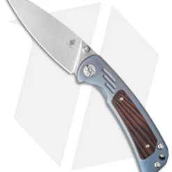 Kizer Corto Frame Lock Knife Blue Titanium/Red G-10 (3.5" Stonewash) Ki4459A2