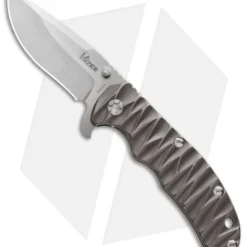 Kizer Cutlery V3 Flipper Frame Lock Knife Gray Titanium (3.5" Stonewash) Ki401B1