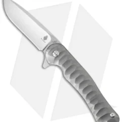 Kizer Cucchiara Dukes Flipper Knife Stonewash Titanium (3.625" Satin) Ki5466A2