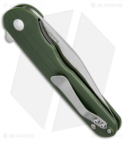 Kizer Vanguard Flashbang A2 Liner Lock Knife Green G-10 (3" Satin) Kizer Vanguard Flashbang A2 Liner Lock Knife Green G-10 (3" Satin) -Blade HQ Store kizer flash bang a2 green BHQ 37597 dl side