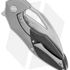 Kizer Isham Megatherium Frame Lock Knife Carbon Fiber (3.6" Stonewash) Ki4502 -Blade HQ Store kizer isham megatherium sw cf Ki4502A1 BHQ 52403 dl side