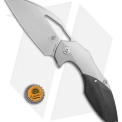 Kizer Isham Megatherium Frame Lock Knife Carbon Fiber (3.6" Stonewash) Ki4502 -Blade HQ Store kizer isham megatherium sw cf Ki4502A1 BHQ 52403 dl size