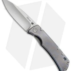 Kizer Folding Knife Blue Anodized Titanium (4" Stonewash) Ki4424A2