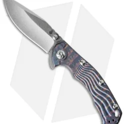 Kizer River Cat Frame Lock Knife Anodized Titanium (3.375" Stonewash) Ki4456A2