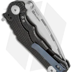 Kizer Willumsen Perock Flipper Knife Black Titanium (3.5" Satin) Ki4485 -Blade HQ Store kizer perock ki4485 bhq 36468 cm side