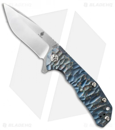 Kizer Ning Shoal Frame Lock Knife Blue Ano Titanium (3.5" Satin) Ki4469A2 Kizer Ning Shoal Frame Lock Knife Blue Ano Titanium (3.5" Satin) Ki4469A2 -Blade HQ Store kizer shoal ki4469a2 cm